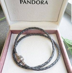 Pandora Gray Leather Bracelet